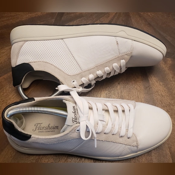 Florsheim HEIST Plain Toe Men's White Sneakers Leather Size 10.5 Wide - Picture 7 of 16
